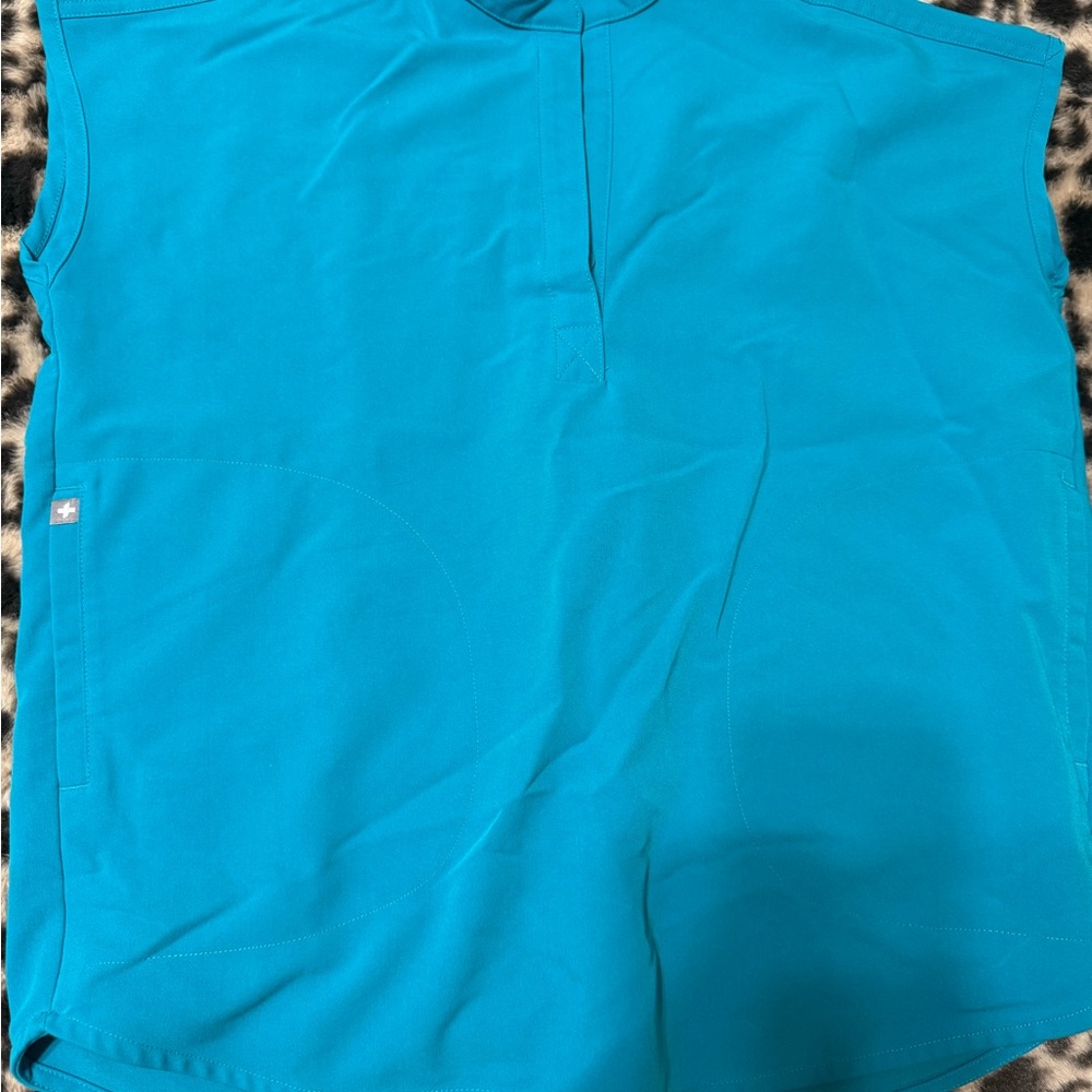 Figs Teal Scrub Top